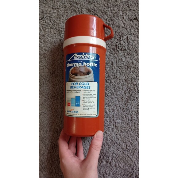 Vintage Aladdin Thermo Bottle With Cup and Lid No 840 Made In The USA - Picture 1 of 5